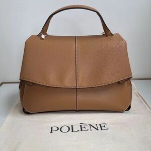 Polene Brown Leather Top-Handle Shoulder Bag